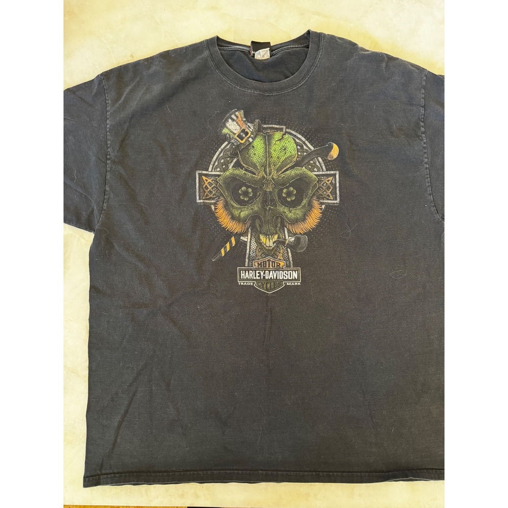 Harley-Davidson Dublin Ireland Pog Mo Thoin Skull T-Shirt Black Mens 2XL
